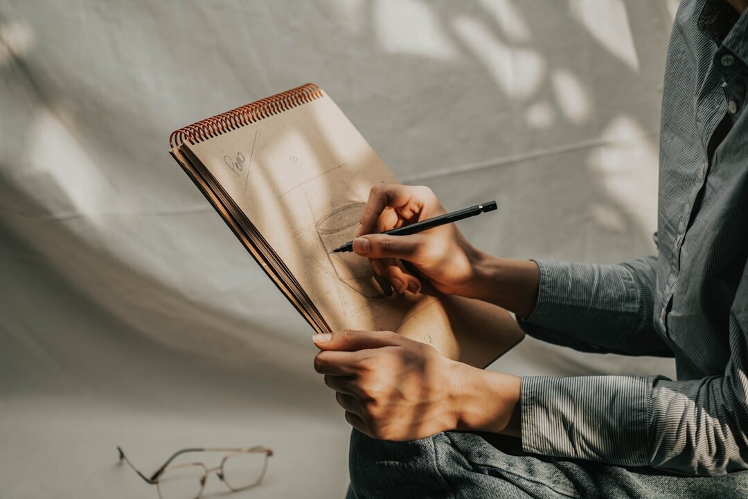 Journalist doing field research with notebook