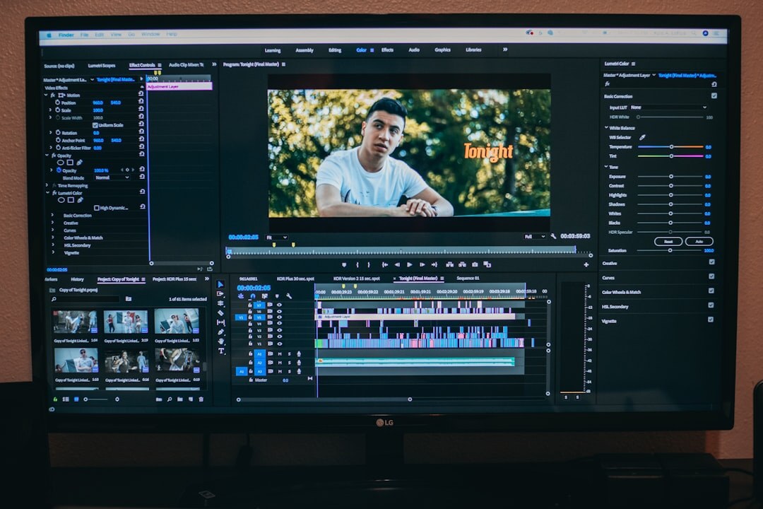 Video editor working on documentary footage